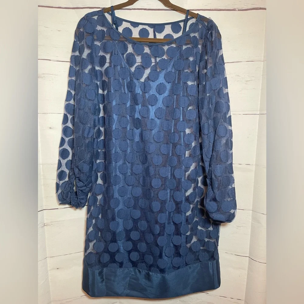 Laundry by Shelli Segal Polka Dot Mesh Dress - Sz 12 - Picture 9 of 9
